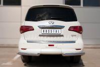 Защита заднего бампера уголки d76 под брызговик для Infiniti QX80, Slitkoff IQXZ-002104