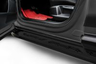Пороги алюминиевые "Alfa Black" 1700 черные Suzuki SX4 (2013-2016) , Slitkoff, арт. AL-SSX4018