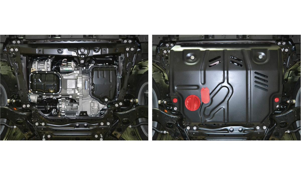 Защита картера и КПП АвтоБроня для Lexus NX 300h (V - 2.5 Hybrid) 2014-2017, штампованная, сталь 1.8 мм, с крепежом, 111.03206.1
