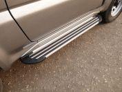 Пороги алюминиевые "Slim Line Silver" 1200 мм для автомобиля Suzuki Jimny 2012-, TCC Тюнинг SUZJIM16-26S