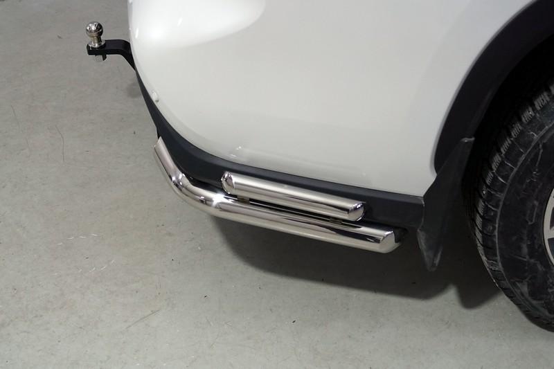 Защита задняя (уголки двойные) 60,3/42,4 мм для автомобиля Toyota Highlander 2020- арт. TOYHIGHL20-30