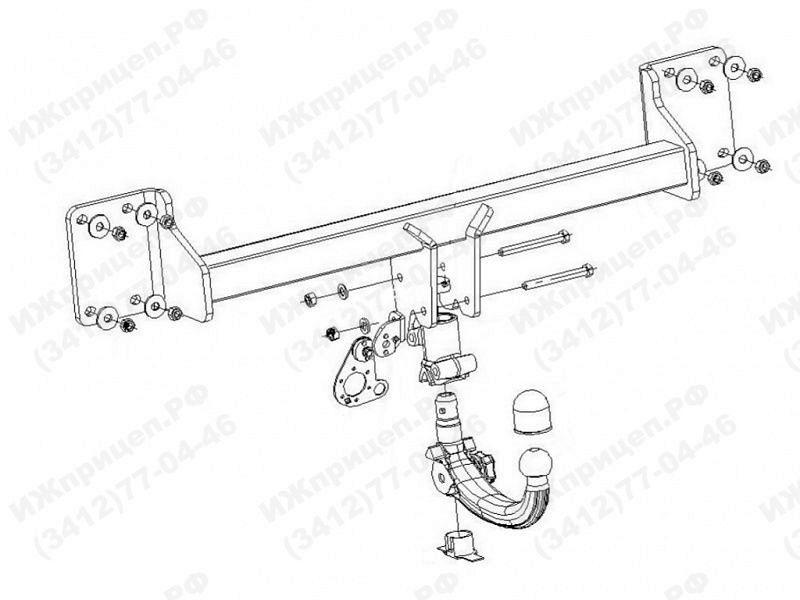 Фаркоп для BMW X6 (F16) тип шара AK41, Bosal-Oris арт. 4755-AK41N