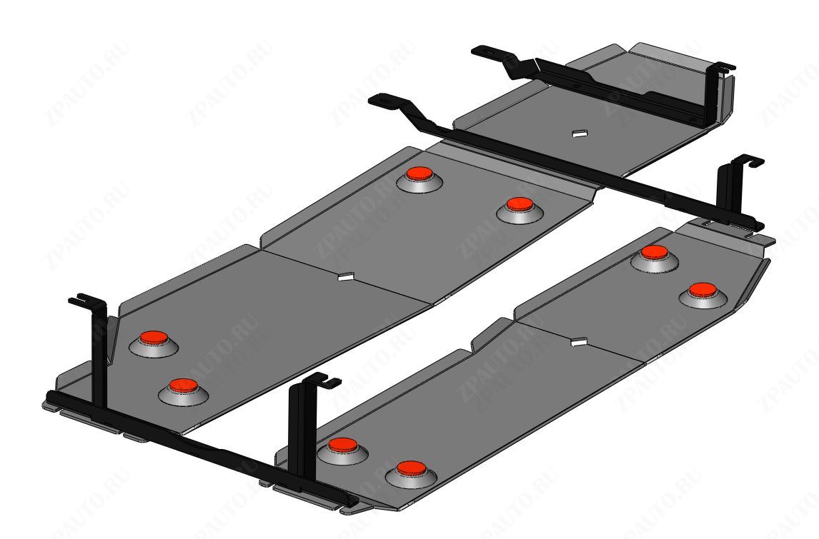 04.45ABC ЗАЩИТА ТОПЛИВНОГО БАКА И АБСОРБЕРА CADILAC XT5 (2019-) ИЗ 3-Х ЧАСТЕЙ (АЛЮМИНИЙ 4ММ)