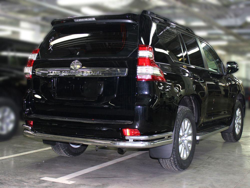 Защита заднего бампера "волна" d-76+43 для Toyota Land Cruiser 150 Prado 2013, Технотек LCPR13_3.3