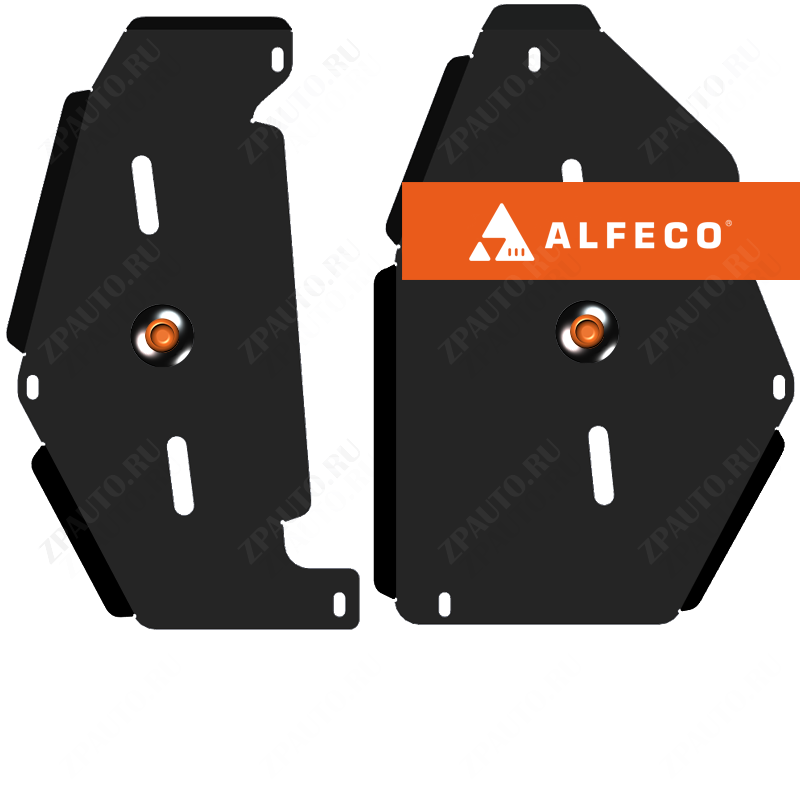 Защита  топливного бака (2 части) Nissan Qashqai (J10) 2007-2014 V-all 4WD , ALFeco, сталь 2мм, арт. ALF1543st-1