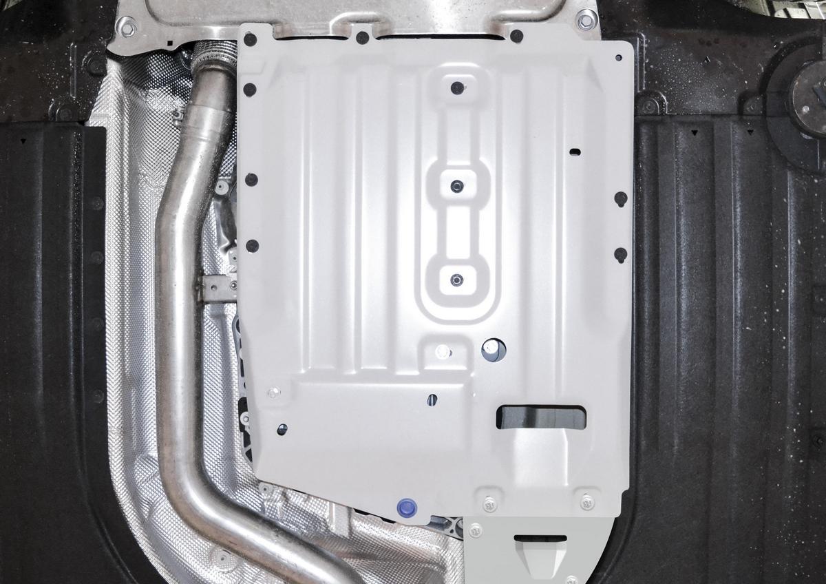 Защита КПП и РК Rival для BMW X5 G05 (xDrive 25d) 2018-н.в., штампованная, алюминий 3 мм, с крепежом, 2 части, 333.0534.1