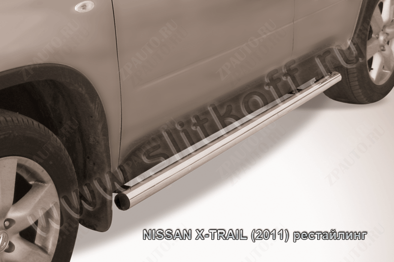 Защита порогов d57 труба Nissan X-Trail (2011-2015) Black Edition, Slitkoff, арт. NXT11-007BE