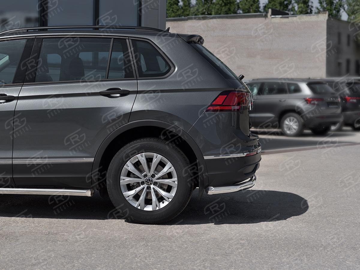 VOLKSWAGEN TIGUAN 2020- (кроме R-LINE) Защита заднего бампера d57 секции VGZ-003581