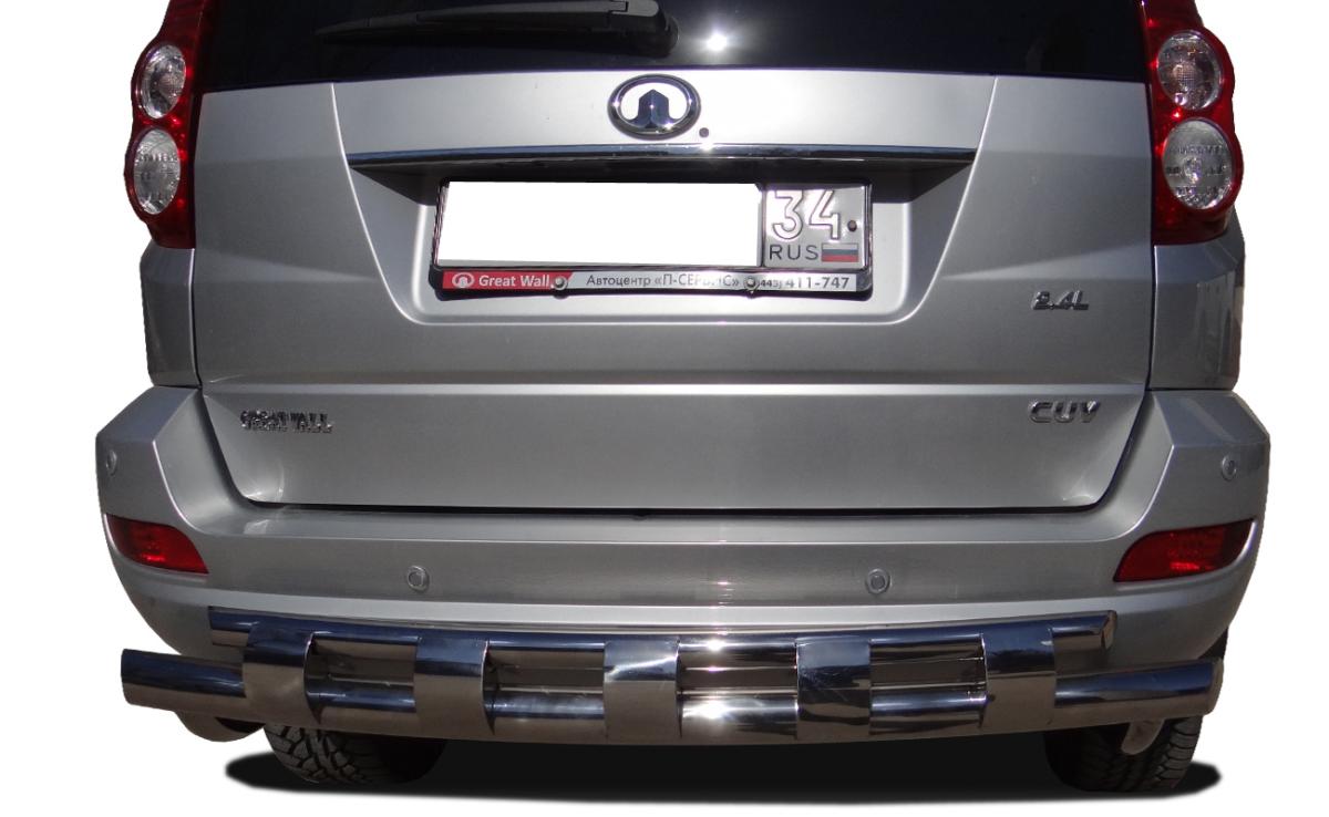 Защита заднего бампера двойная с перемычками для автомобиля HAVAL H5 2020 арт. GWH5.20.25