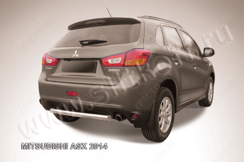 Защита заднего бампера d76 короткая Mitsubishi ASX (2012-2016) , Slitkoff, арт. MAS14-013