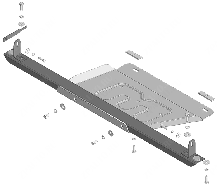 Защита алюминиевая Мотодор (Раздаточная коробка), 4 мм,  для Changan Hunter Plus  2023- арт. 347204