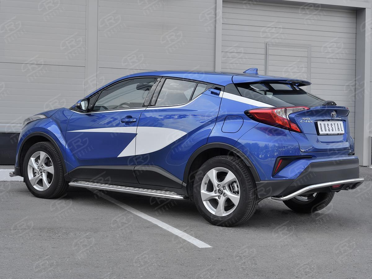 Защита заднего бампера d42 волна TCHZ-003032 для автомобиля TOYOTA C-HR 2018-, Slitkoff