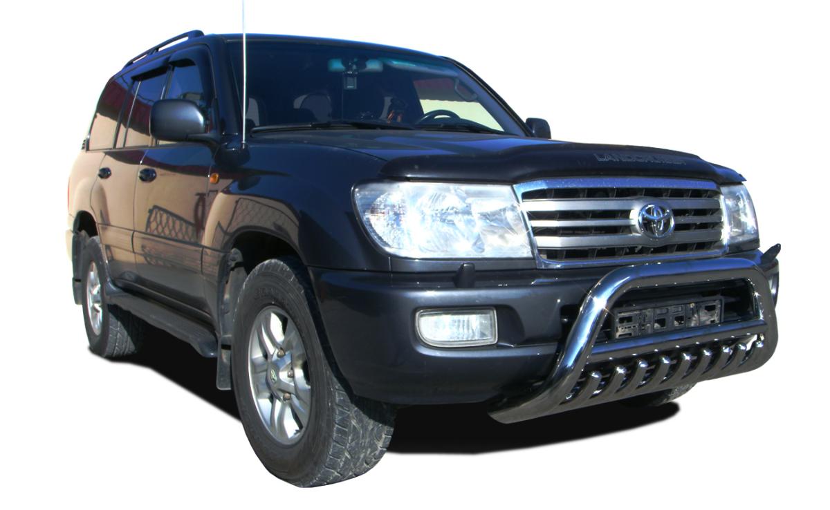 Защита передняя низкая скоба + акула d76/60/42 для Toyota Land Cruiser 100, TLC100.98.76, Россия