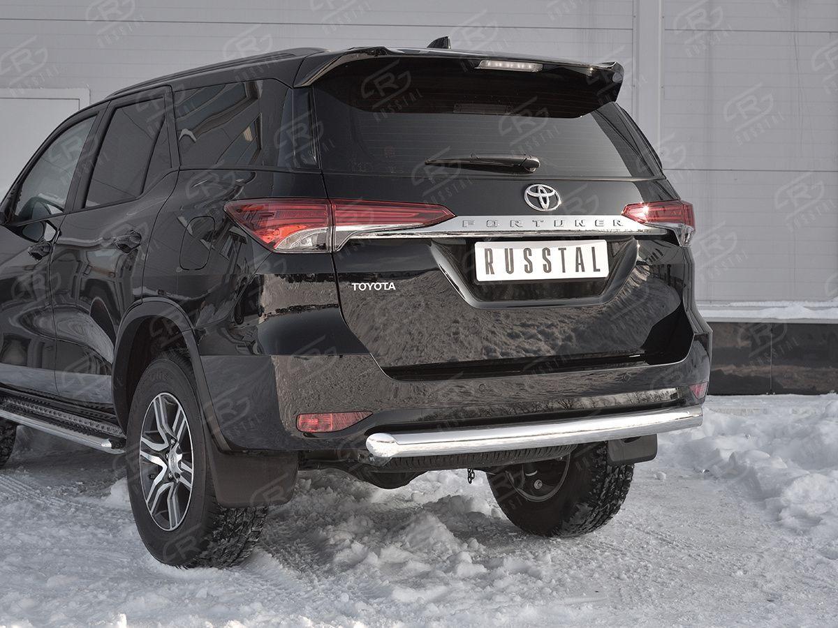Защита заднего бампера d76 на Toyota Fortuner 2017, Slitkoff TFZ-002889