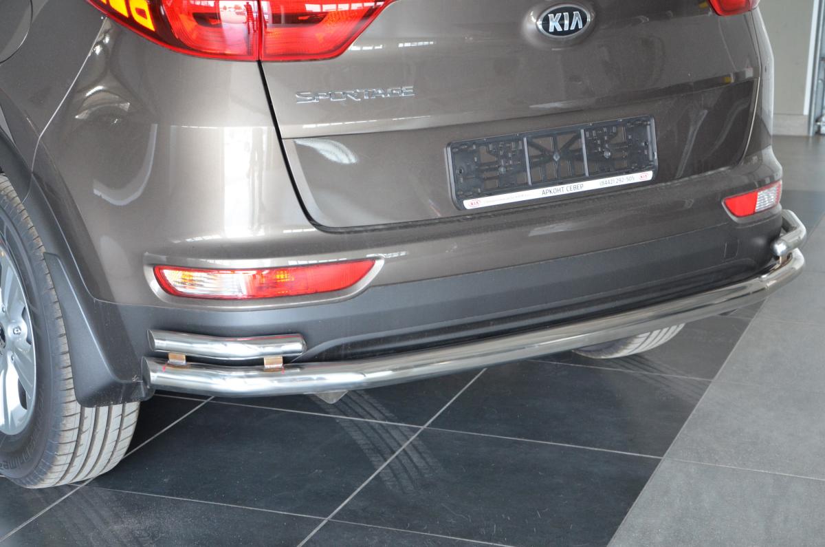 Защита заднего бампера дв угловая большая для автомобиля KIA Sportage 2015 арт. KSP.15.21