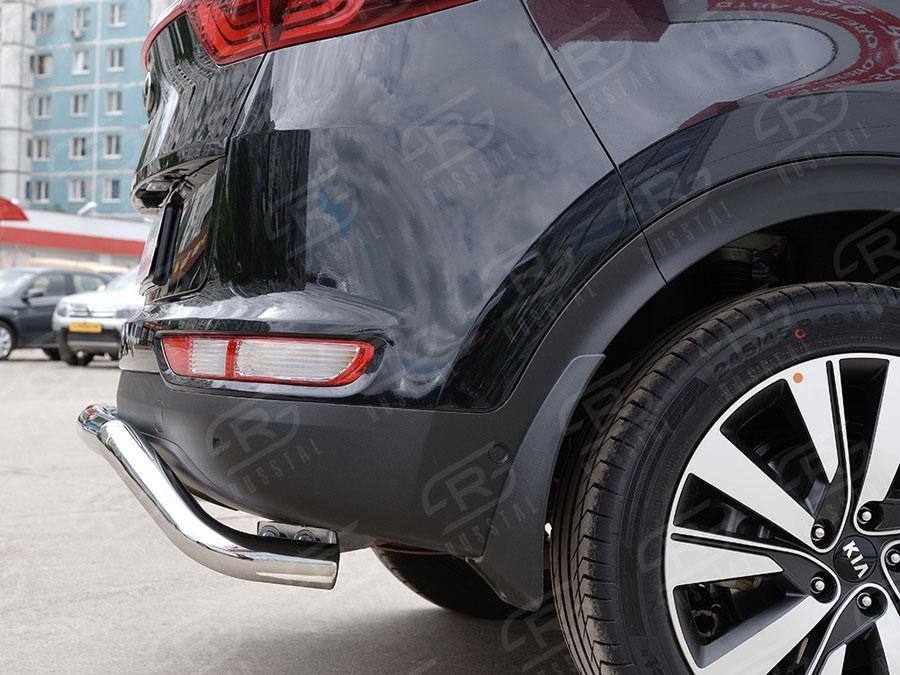 Защита заднего бампера d57 волна под машину Kia Sportage 2016, Slitkoff KSZ-002294
