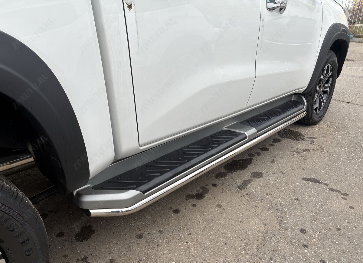 Защита штатного порога труба для автомобиля CHANGAN Hunter Plus 2022 арт. CGHTP.22.32-1