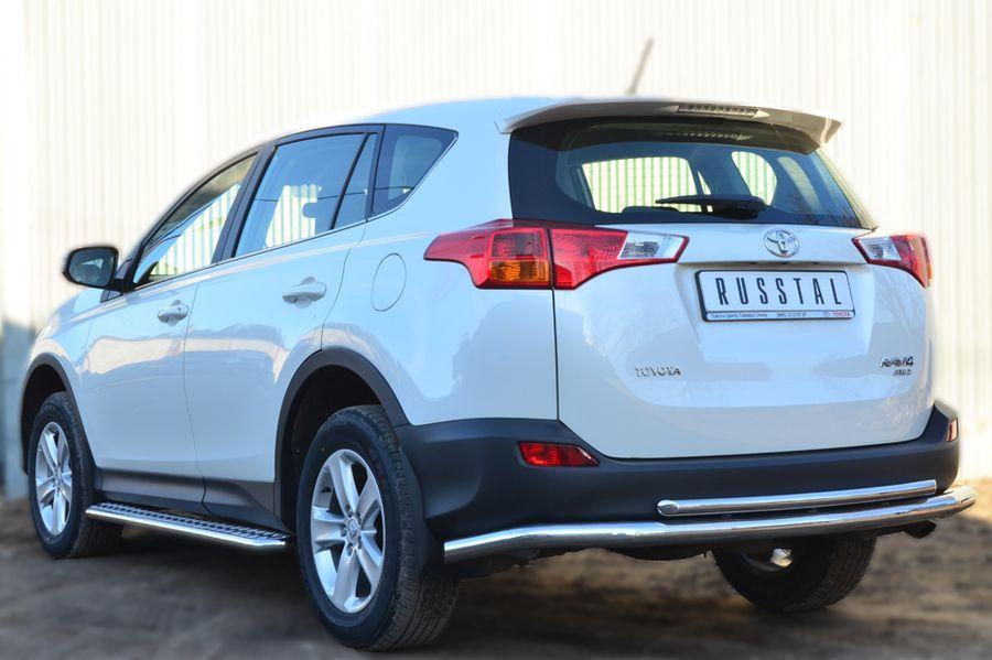Защита заднего бампера d57/d42 для Toyota RAV4 2012, Slitkoff TR4Z-001287