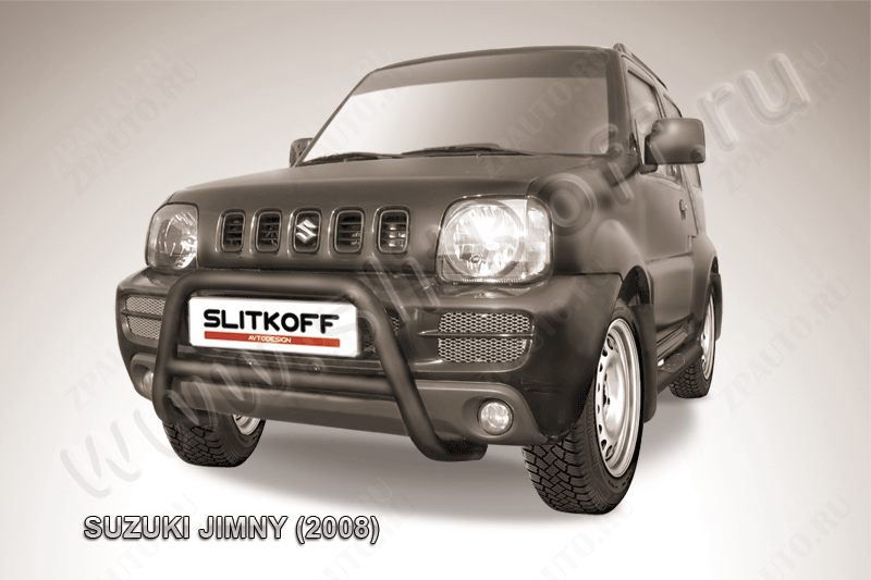 Кенгурятник d57 низкий черный Suzuki Jimny (1998-2019) , Slitkoff, арт. SJ004B
