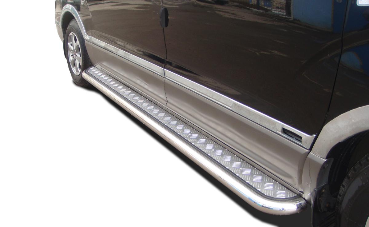 Пороги с накладным листом для автомобиля HYUNDAI H-1 Grand  Starex 2007. HYGS.07.41, Россия