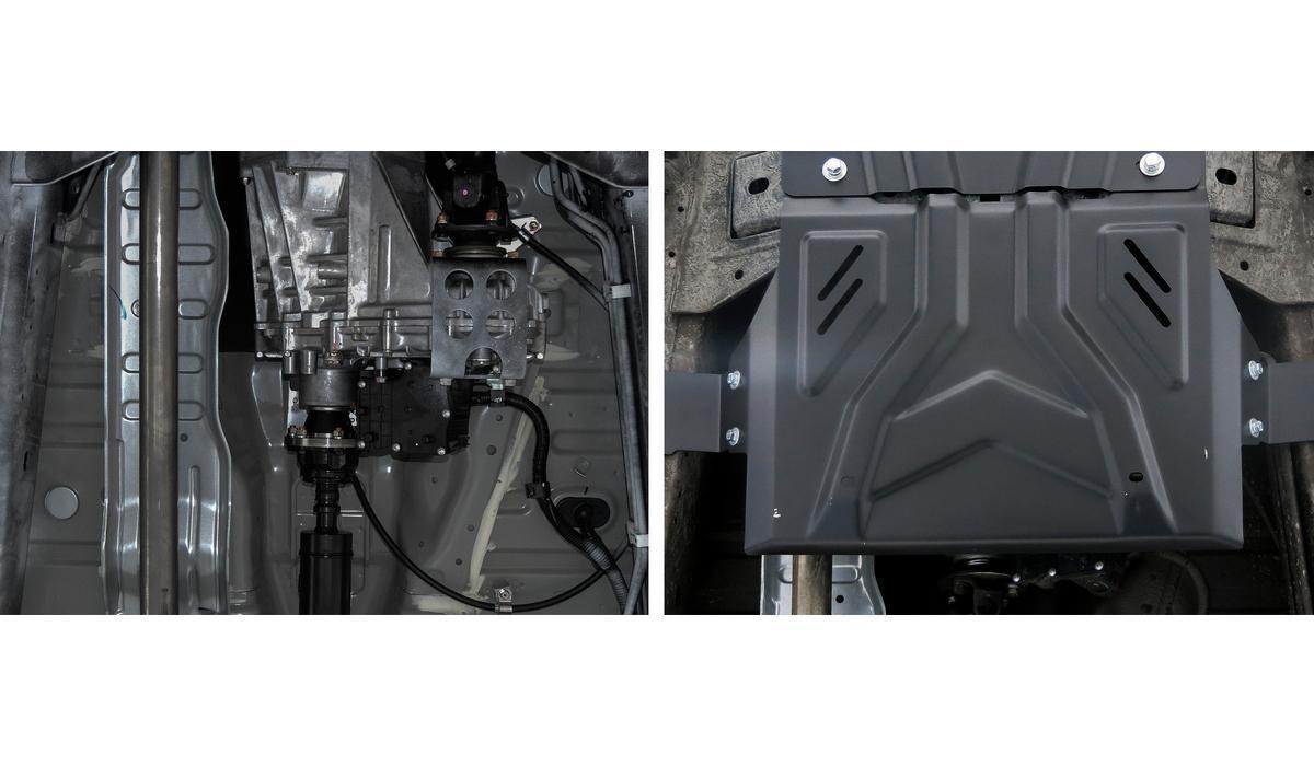 Защита РК АвтоБроня для Mitsubishi Pajero Sport III (V - 2.4D; 3.0) 2016-2021 2021-н.в., штампованная, сталь 1.8 мм, с крепежом, 111.04048.2