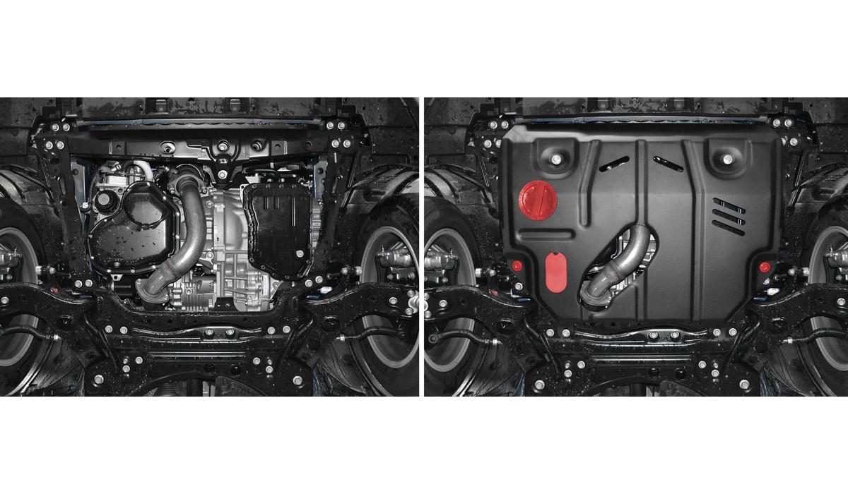Защита картера и КПП АвтоБроня для Lexus NX 300 (V - 2.0 (238 л.с.)) 2017-н.в., штампованная, сталь 1.8 мм, с крепежом, 111.03207.1