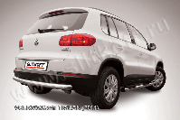 Защита заднего бампера d76 радиусная Volkswagen Tiguan (2011-2016) Black Edition, Slitkoff, арт. VWTIG-009BE