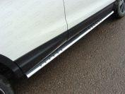 Пороги овальные с проступью 75х42 мм для автомобиля Nissan Qashqai 2014-, TCC Тюнинг NISQASH14-09