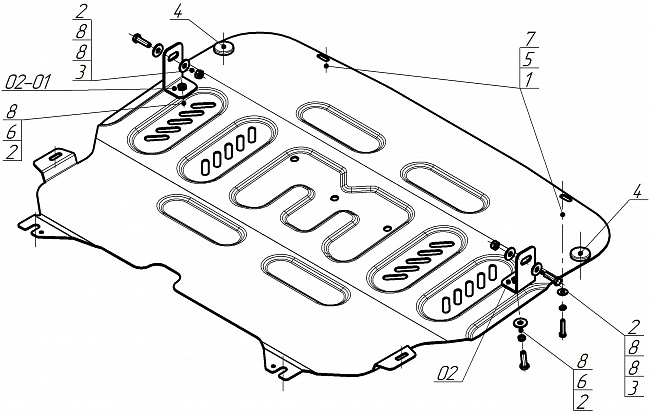 Ковер багажный модельный высокий борт для Peugeot 206 1998-, Элерон 71602