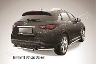 Защита заднего бампера d57 Infiniti FX-35 FX-50 (2008-2012) Black Edition, Slitkoff, арт. IN.FX009BE