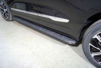 Пороги алюминиевые с пластиковой накладкой (карбон черные) 1820 мм для автомобиля HAVAL Jolion (1,5 л., 2WD) 2021- TCC Тюнинг арт. HAVJOL21-28BL