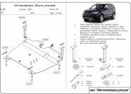 Защита картера и КПП для MITSUBISHI Outlander XL  2006 - 07.2012, V-3, Sheriff, сталь 2,0 мм, арт. 14.1102