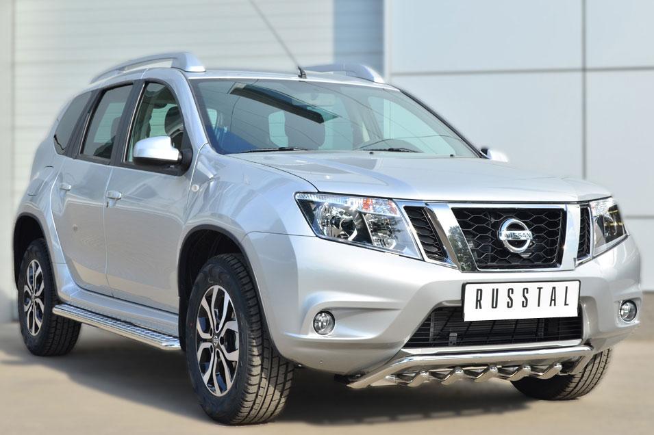 Пороги труба d42 с листом для Nissan Terrano 2014, Slitkoff NTRL-001794