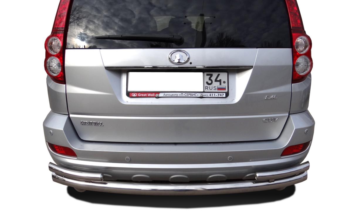 Защита заднего бампера двойная (2коротких) для автомобиля HAVAL H5 2020 арт. GWH5.20.26