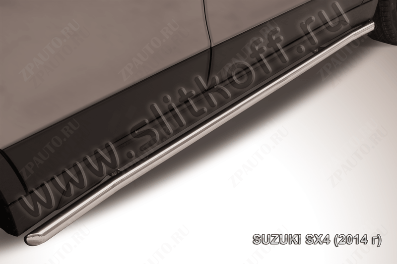 Защита порогов d42 с гибами Suzuki SX-4 (2013-2016) , Slitkoff, арт. SSX4-14-005