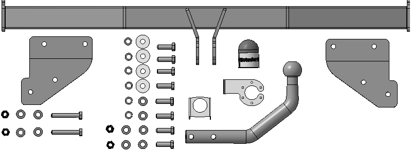 Фаркоп для KIA Rio седан (2017-2020) до рестайлинга 2020 года, тип шара A, Motodor арт. 90907-A