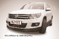 Защита переднего бампера d57 черная Volkswagen Tiguan (2011-2016) , Slitkoff, арт. VWTIG-004B