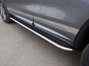 Пороги с площадкой (нерж. лист) 75х42 мм для автомобиля Mazda CX-5 2015-2016, TCC Тюнинг MAZCX515-40