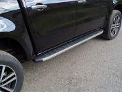 Пороги алюминиевые с пластиковой накладкой (карбон серые) 1920 мм для автомобиля Mercedes-Benz X-Class 2018-, TCC Тюнинг MERXCL18-17GR
