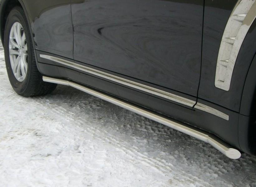 Пороги труба d42 вариант 1 для Infiniti FX35/FX50, Slitkoff IFT-0002801