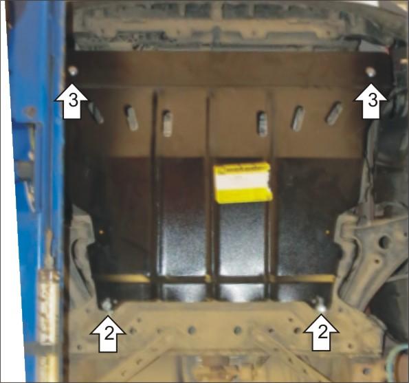 Защита стальная Мотодор (Двигатель, Коробка переключения передач), 2 мм, Сталь для Ford Ecosport 2014-2018 арт. 70712