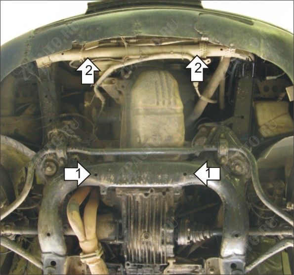 Защита стальная Мотодор (Двигатель), 2 мм,  Audi A6   1994-1997 арт. 70106