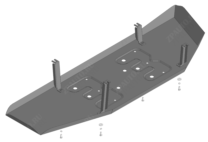 Защита стальная Мотодор (Топливный бак), 2 мм,  для Changan Hunter Plus  2023- арт. 77210