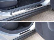 Накладки на пороги (лист зеркальный надпись Almera) для автомобиля Nissan Almera 2014- TCC Тюнинг арт. NISALM15-05