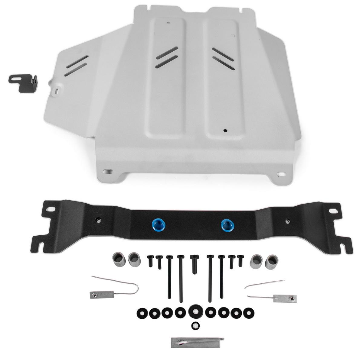 Защита КПП Rival для Mercedes-Benz G-klasse W464 2018-н.в., штампованная, алюминий 4 мм, с крепежом, 333.3948.1