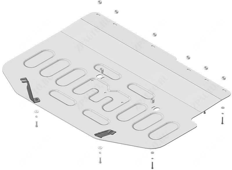 Защита алюминиевая Мотодор (Задний электромотор, Трубки охлаждения электромотора), 4 мм,  Voyah Dream  2021- арт. 348609