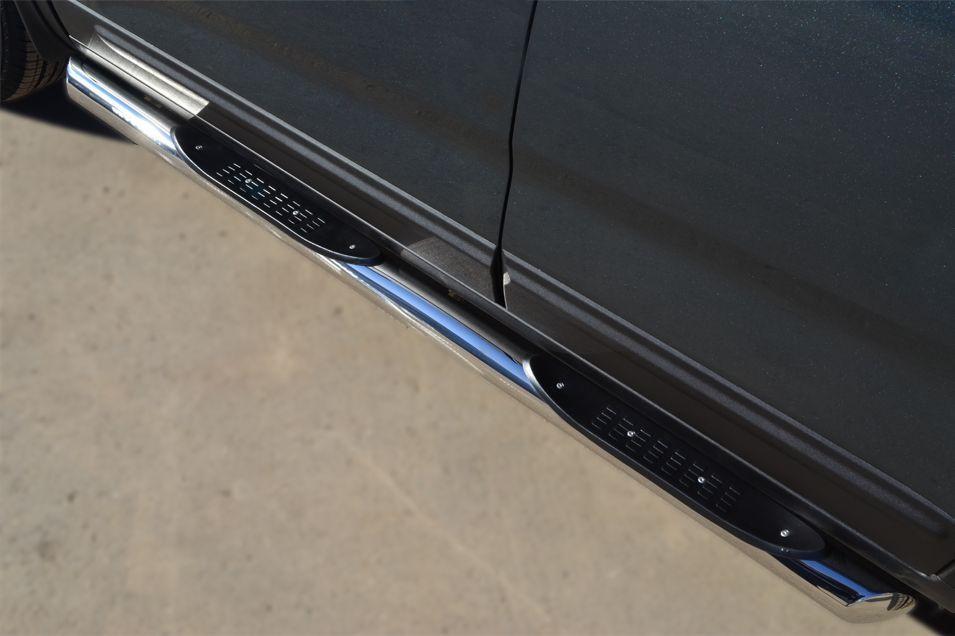 Пороги труба d76 с накладками вариант 1 для KIA Sorento 2013, Slitkoff KIT-0012691