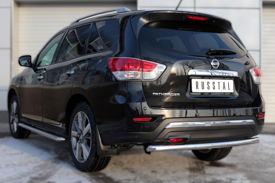 Защита заднего бампера d57 для Nissan Pathfinder 2014, Slitkoff NPZ-002025
