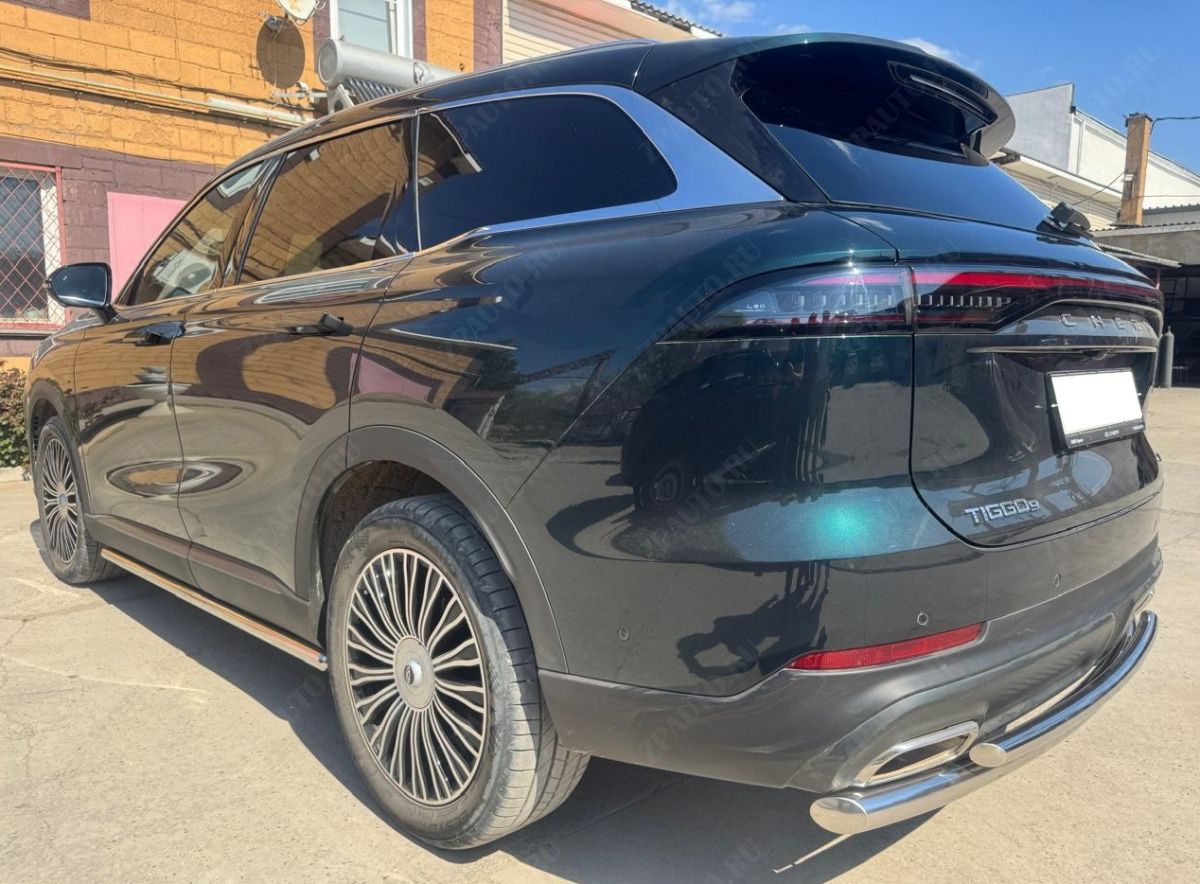 Защита штатного порога труба для автомобиля Chery Tiggo 9 2024 арт. CHTG.9.24.32