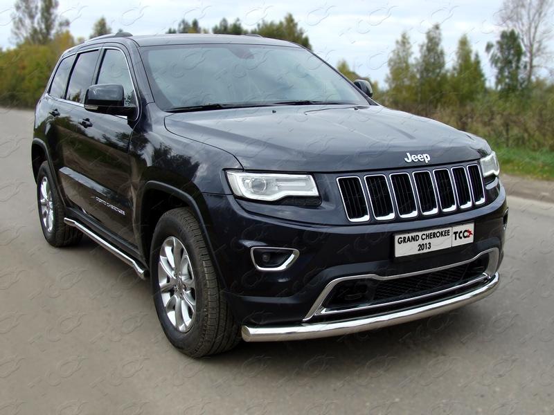 Защита передняя нижняя 76,1 мм для автомобиля Jeep Grand Cherokee 2013-2017, TCC Тюнинг GRCHER13-02